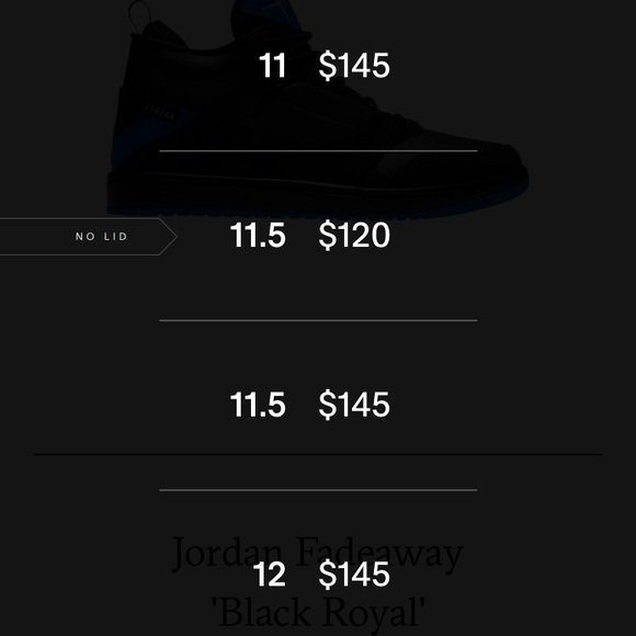 ***SOLD*** Jordan Fadeaway ‘Black Royal’ - Picture 8 of 8